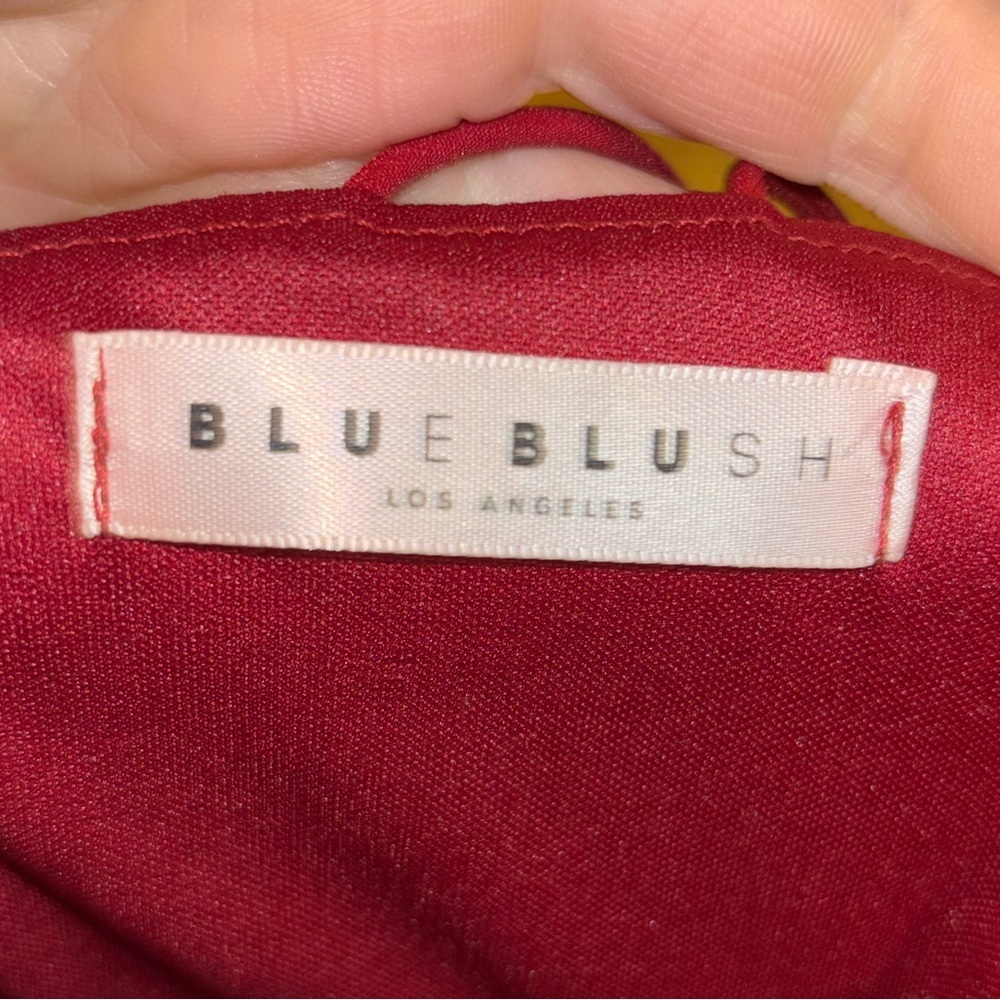 Blue Blush Cutout Red Mini Dress - Picture 4 of 5